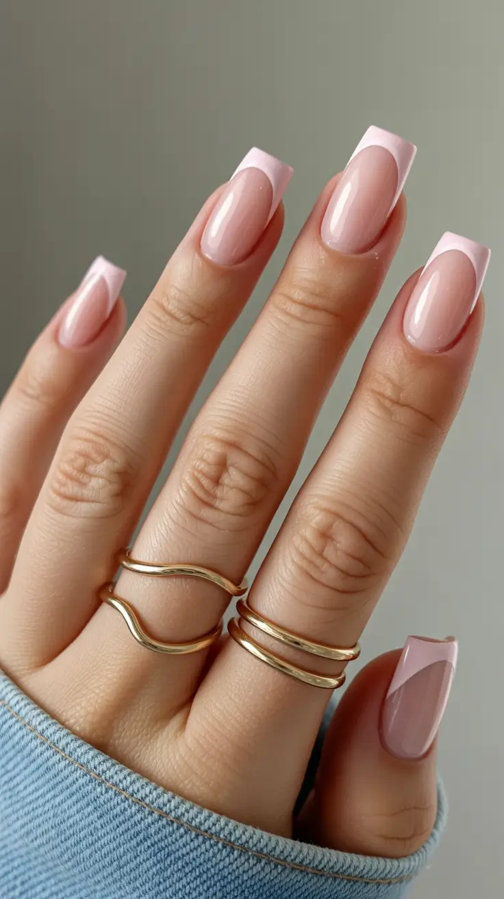 spring nails square Soft Pink Square French That Always Works