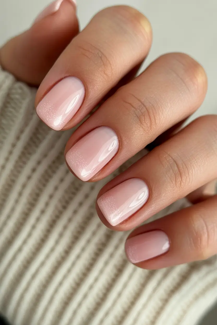 spring nails square Soft Milky Pink Square Nails for Effortless Spring Minimalism
