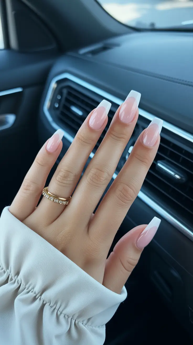 spring nails square Classic Milky French Square Nails for Timeless Elegance