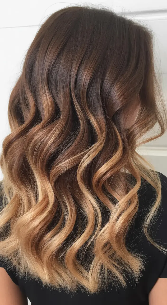 spring ombre hair color Caramel Blonde Ombre With Luminous Waves