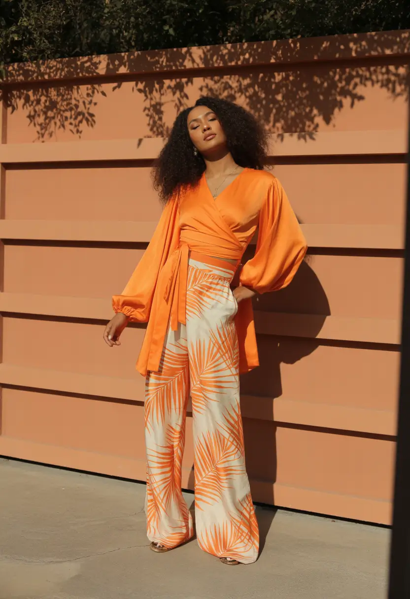 Spring vacation outfits Warm Citrus Elegance for Sun-Soaked City Days