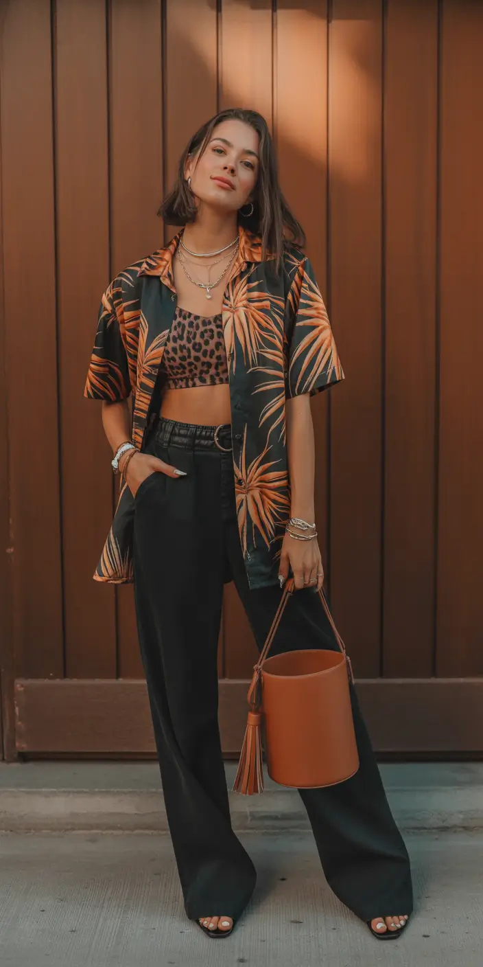 Spring vacation outfits Tropical Prints and Leopard Pops for Bold Vacation Energy
