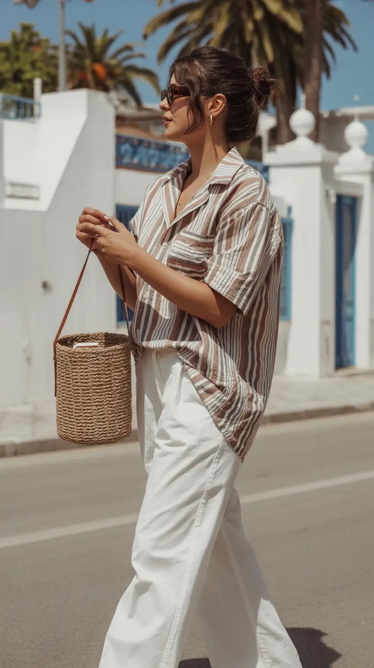 Spring vacation outfits Relaxed Stripes for Easy Mediterranean Mornings