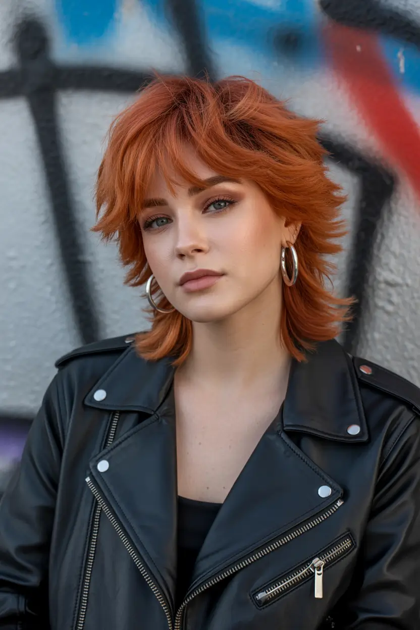 spring shag hairstyle Fiery Short Shag With Retro Energy