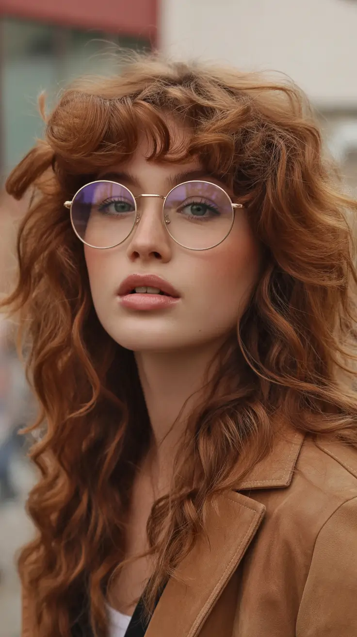 spring shag hairstyle Romantic Curly Ginger Shag With Vintage Energy