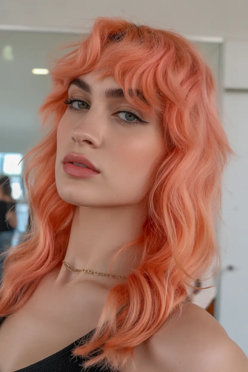 spring shag hairstyle Peachy Long Shag With Playful Spring Movement