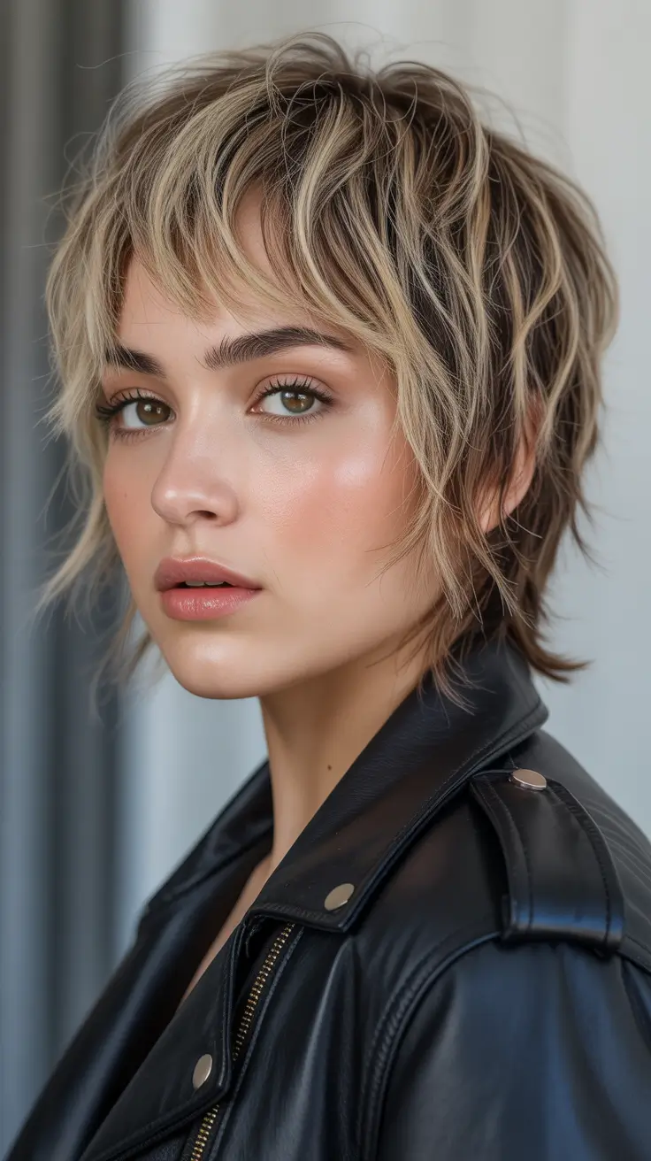 spring shag hairstyle Modern Short Textured Shag With French-Girl Edge