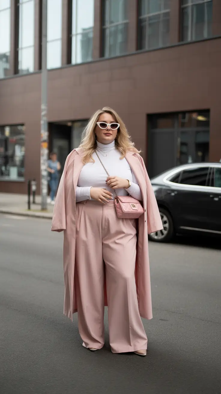 plus size spring outfits Pink Monochrome for the Softest Power Move