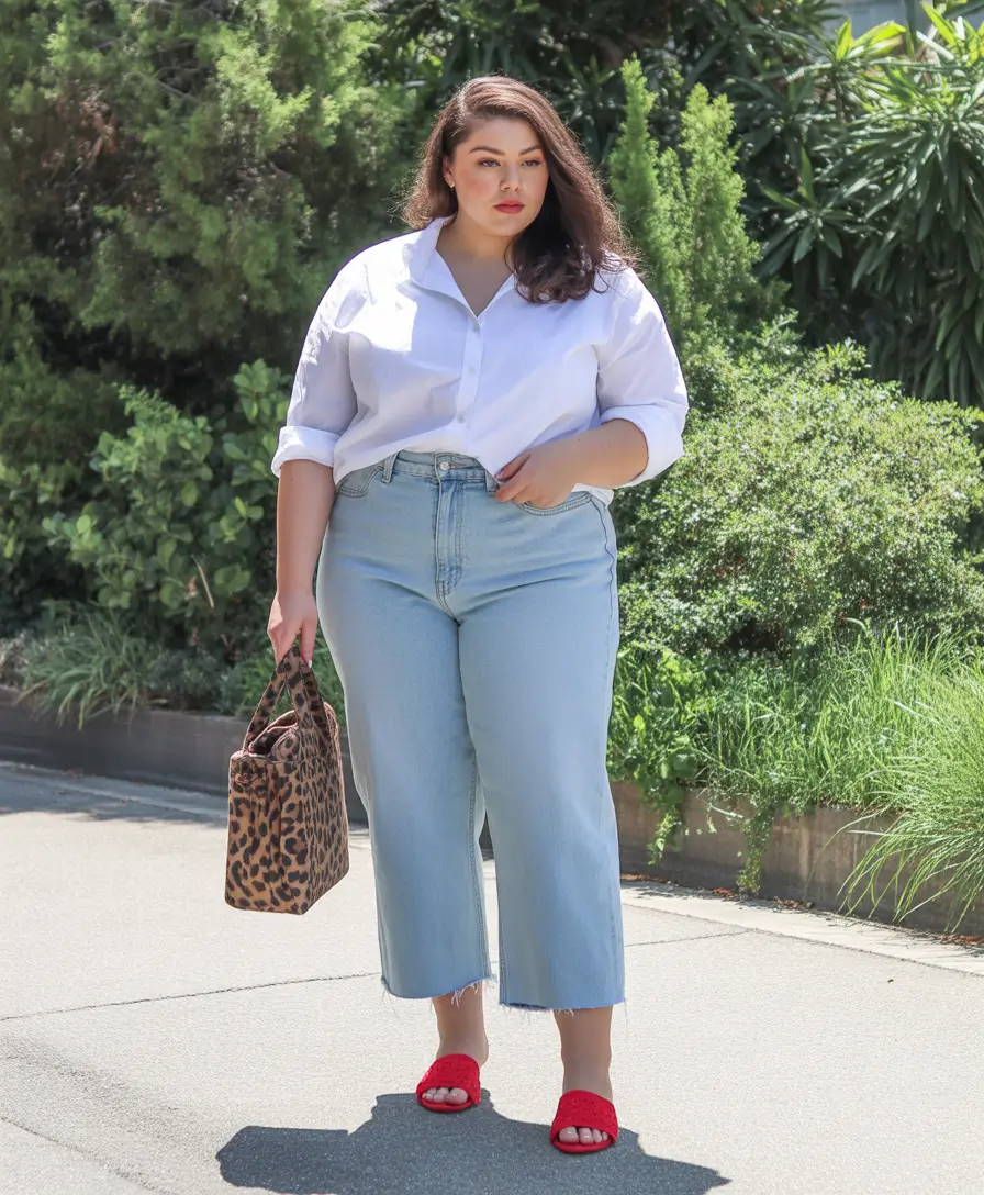 plus size spring outfits The White Shirt and Cropped Jeans That Always Look Expensive