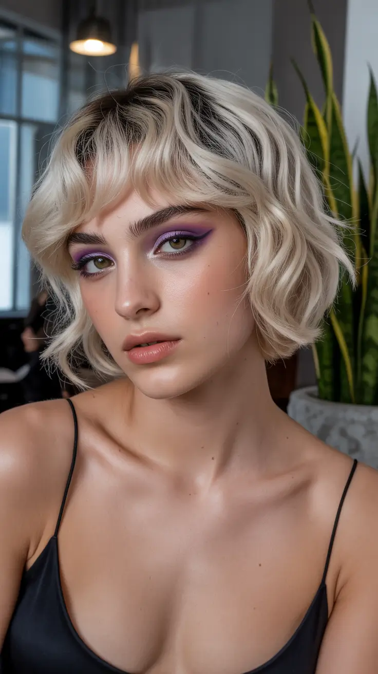 spring bob haircut Soft Blonde Bob With Micro Bangs and a Modern Edge