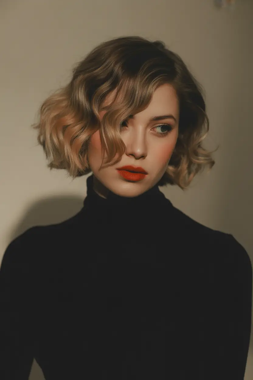 spring bob haircut Messy Wavy Bob With Old-Hollywood Mood