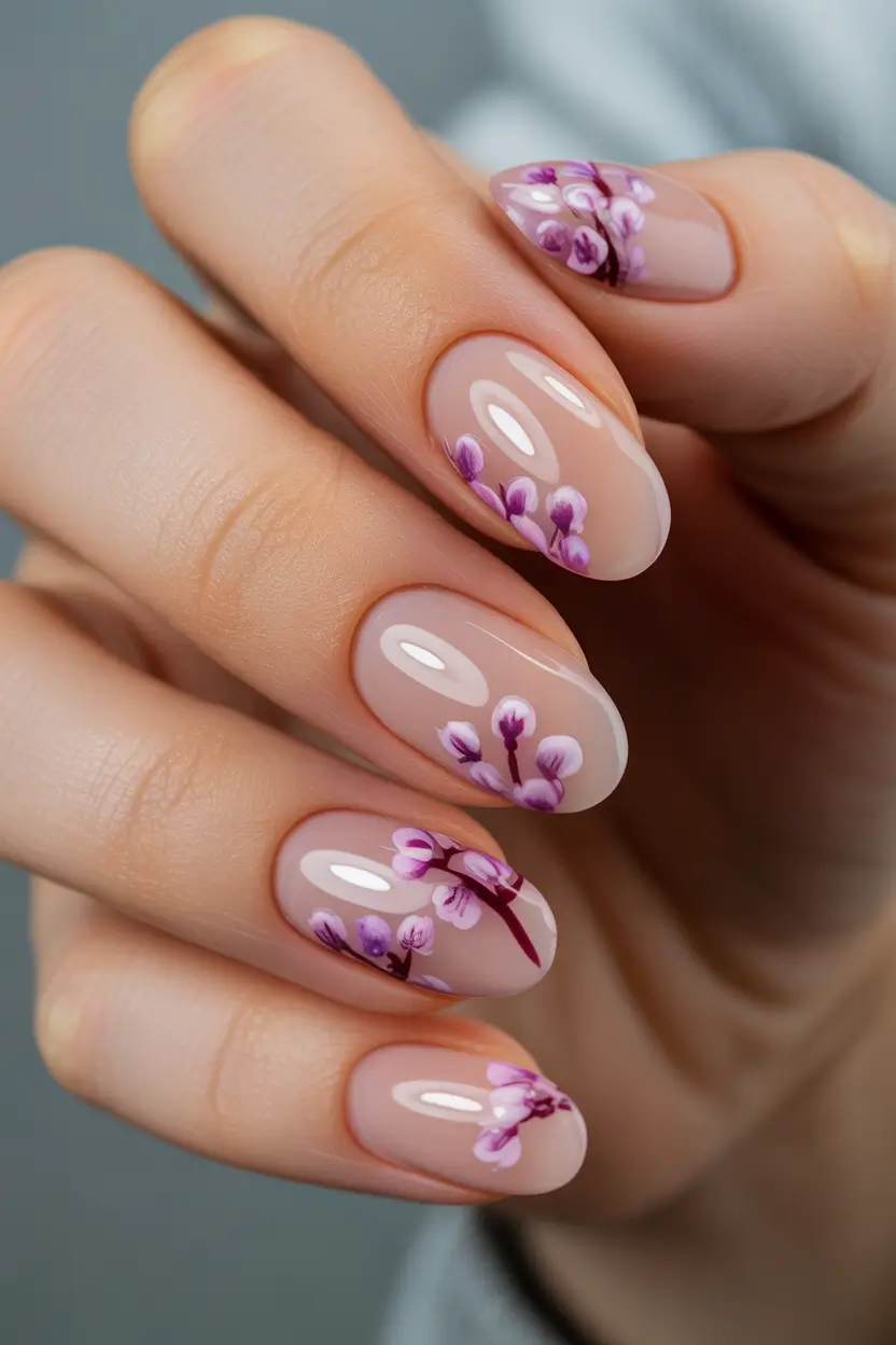 spring floral nails Delicate Micro Blossom Minimal Nails