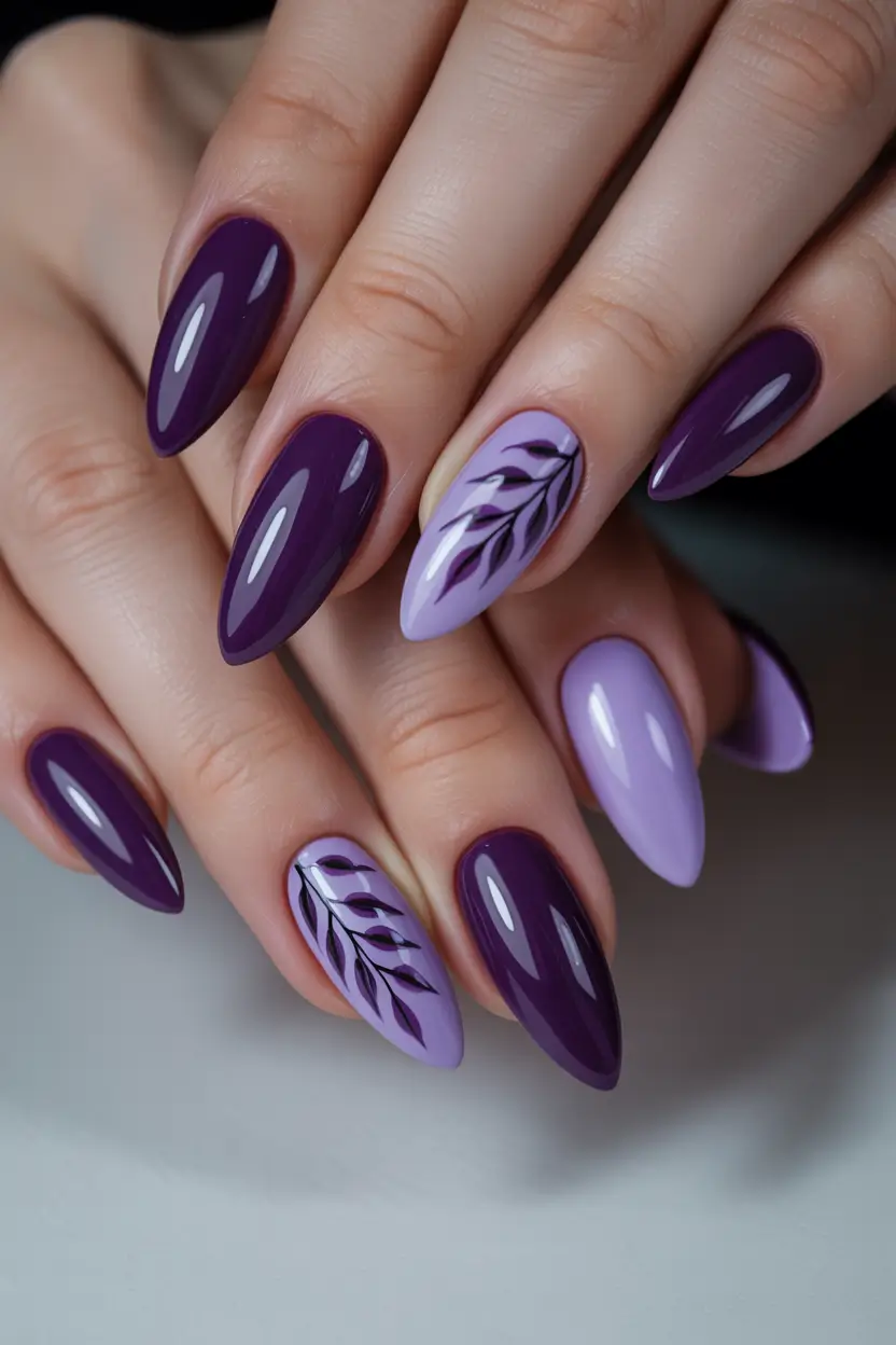 spring floral nails Lavender Botanical Dream in Modern Purple