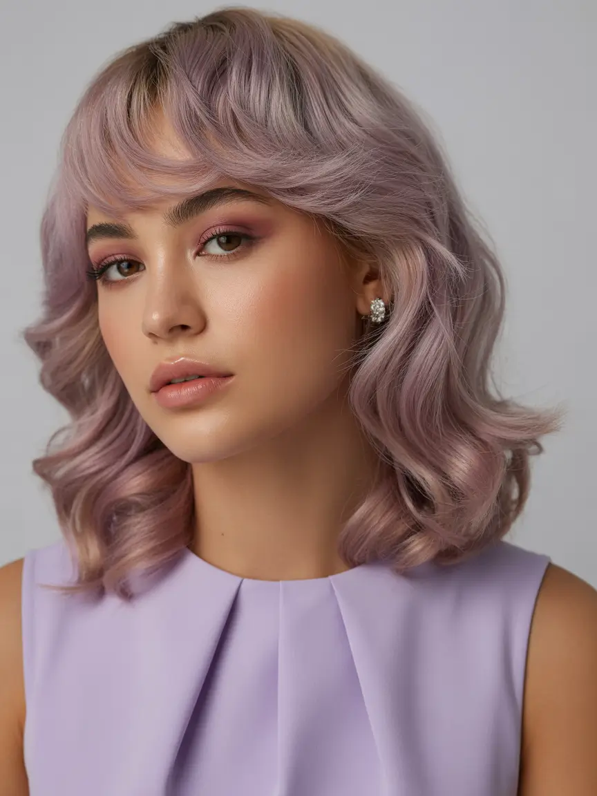 spring hair color for tan skin Lavender Mauve Waves
