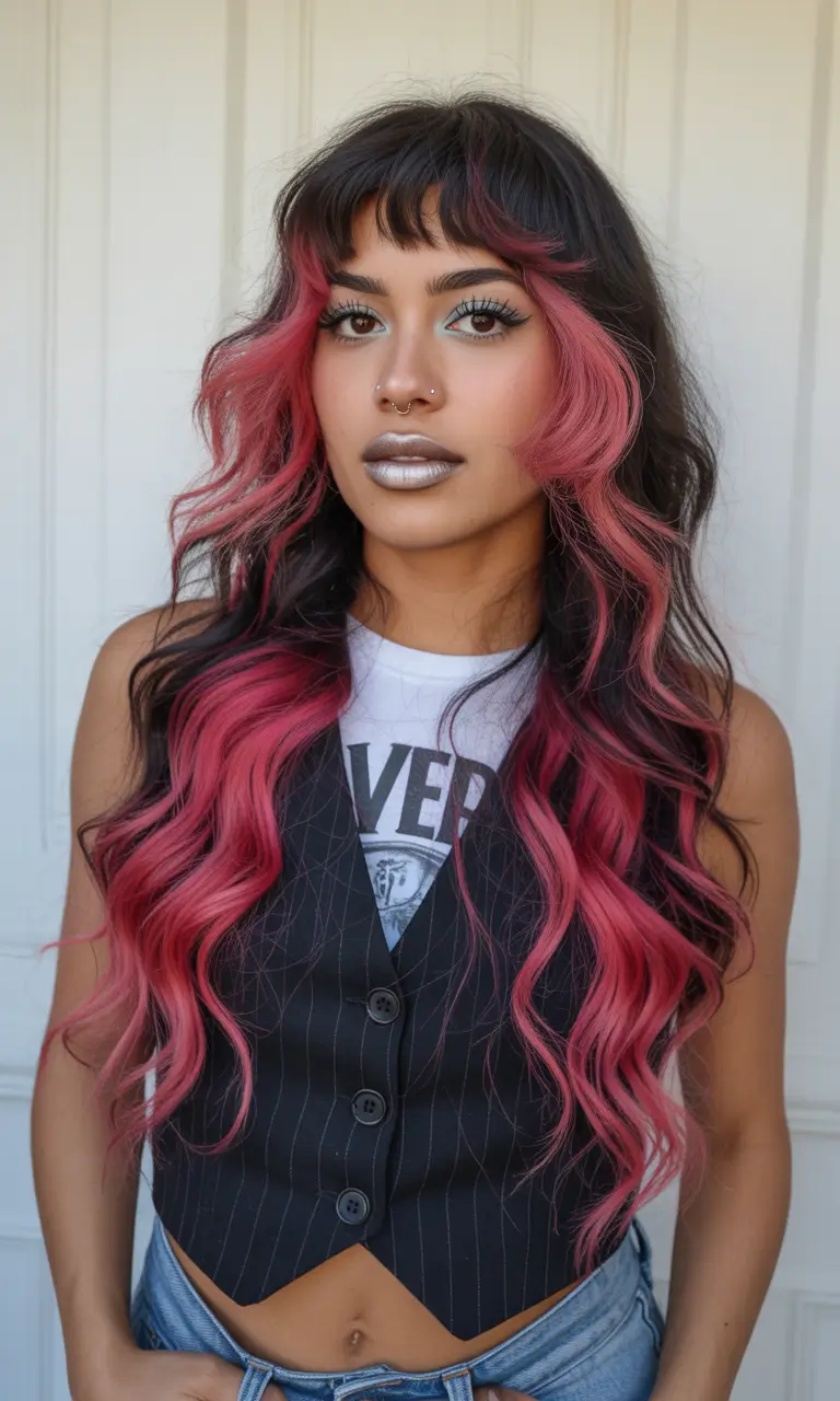 spring hair color for tan skin Pink Dipped Waves