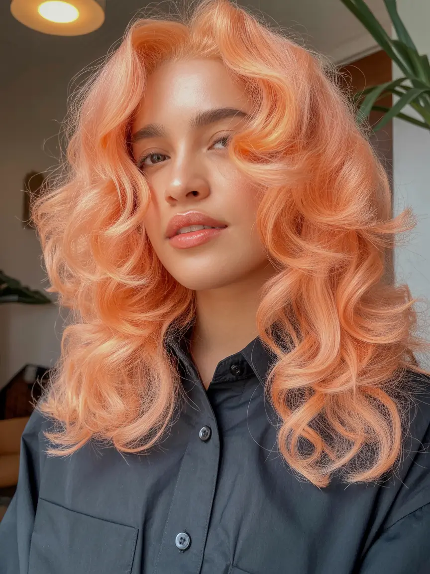 spring hair color warm skin tone Apricot Cream Volume Waves