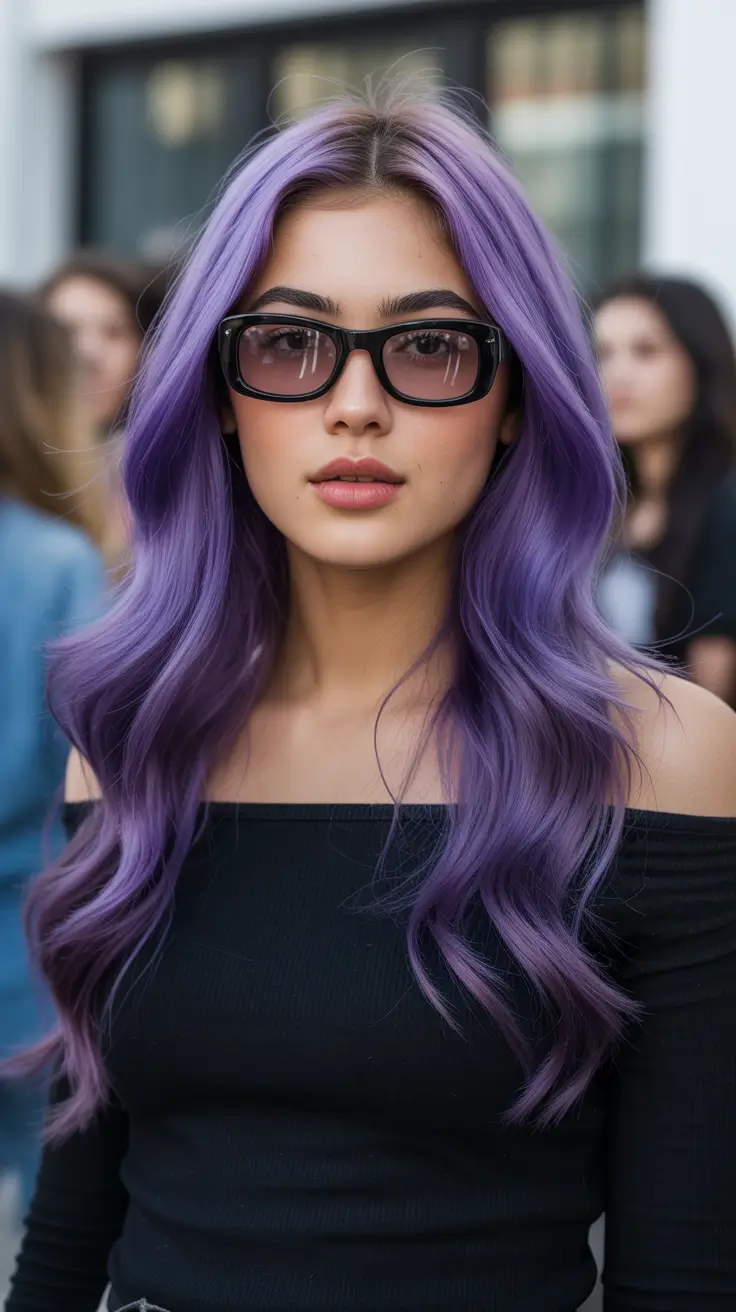 spring hair color warm skin tone Violet Smoke Gloss Waves