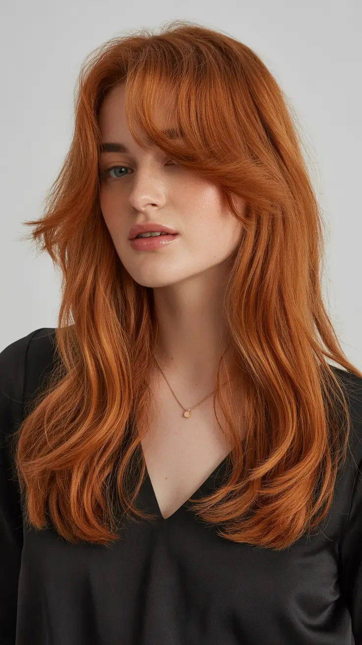 spring Hair Color Ideas to Look Younger Soft Copper Layers With Feathered Movement