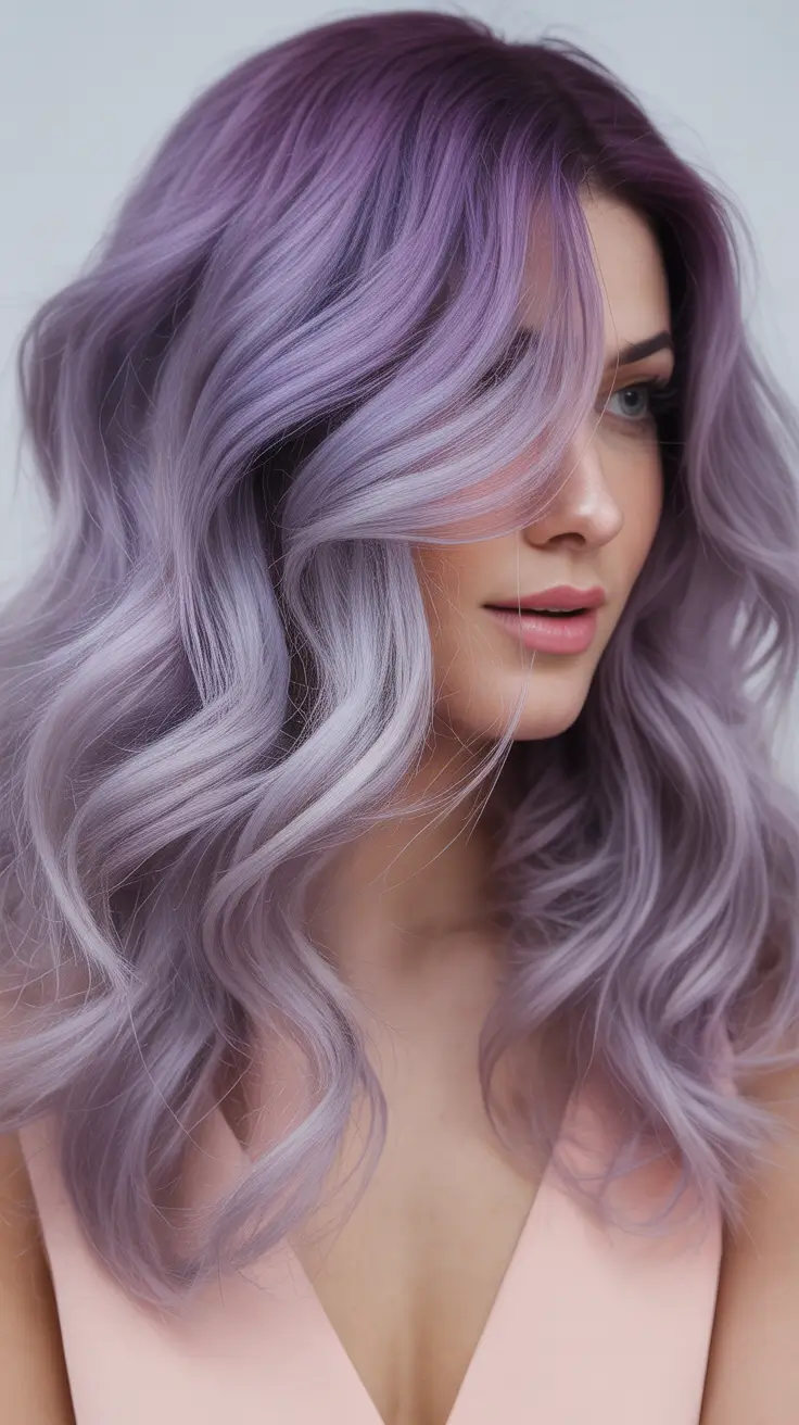 spring Hair Color Ideas to Look Younger Soft Lavender Luxe Waves