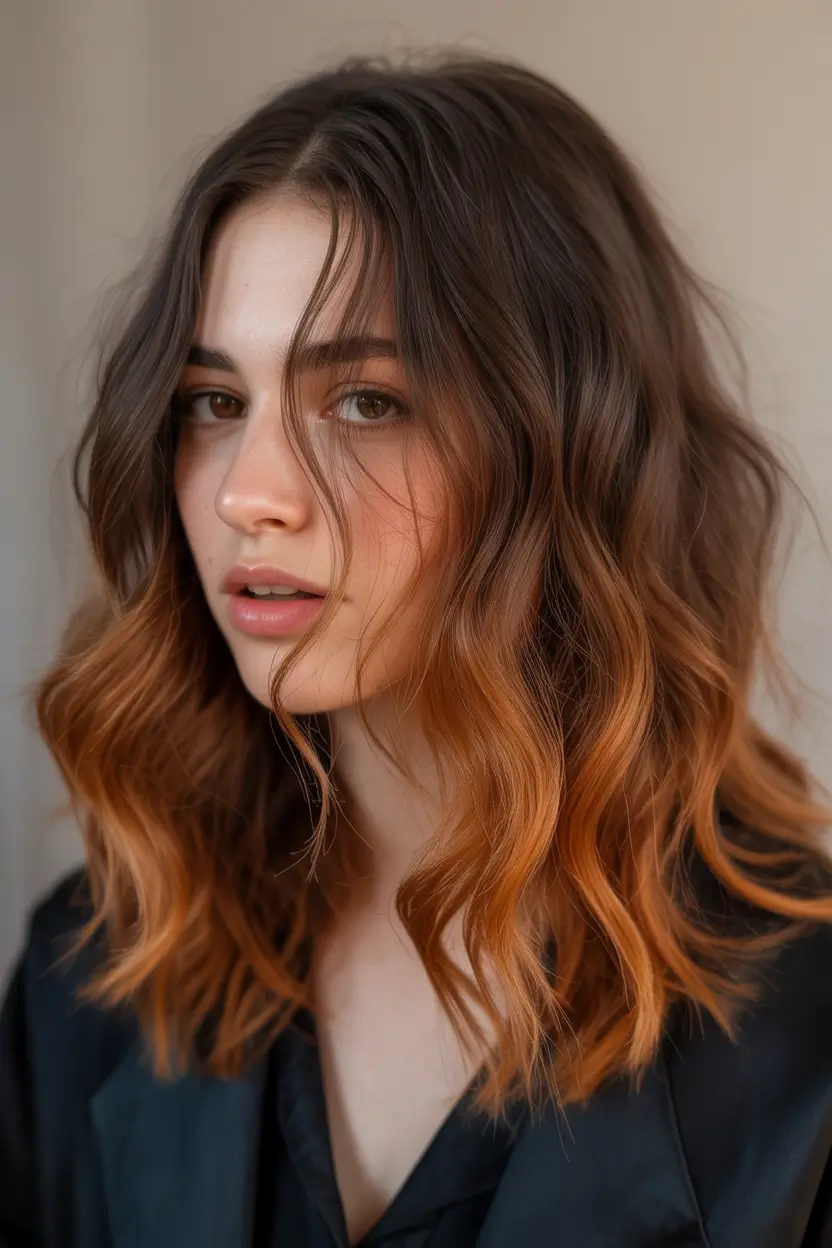 spring Hair Color Ideas to Look Younger Soft Brunette Melt With Subtle Copper Ends