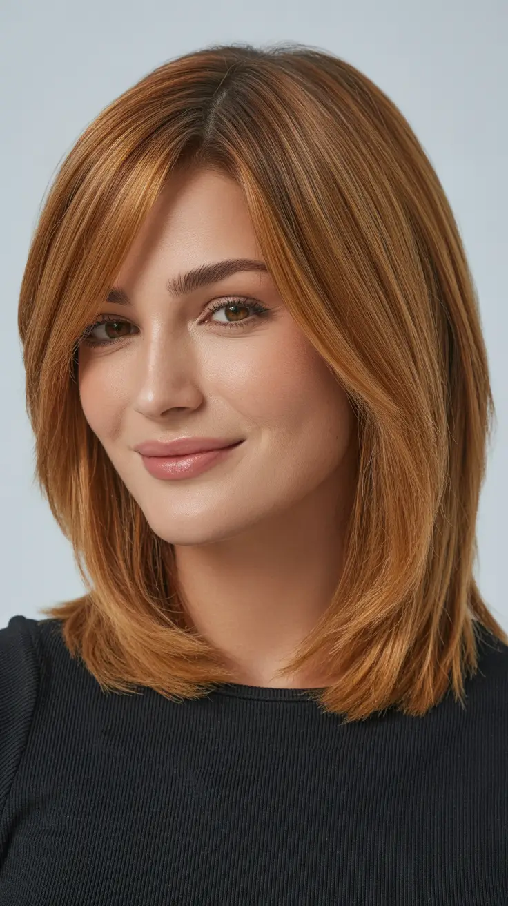 spring Hair Color Ideas to Look Younger Honeyed Caramel Bob With Side-Swept Glow