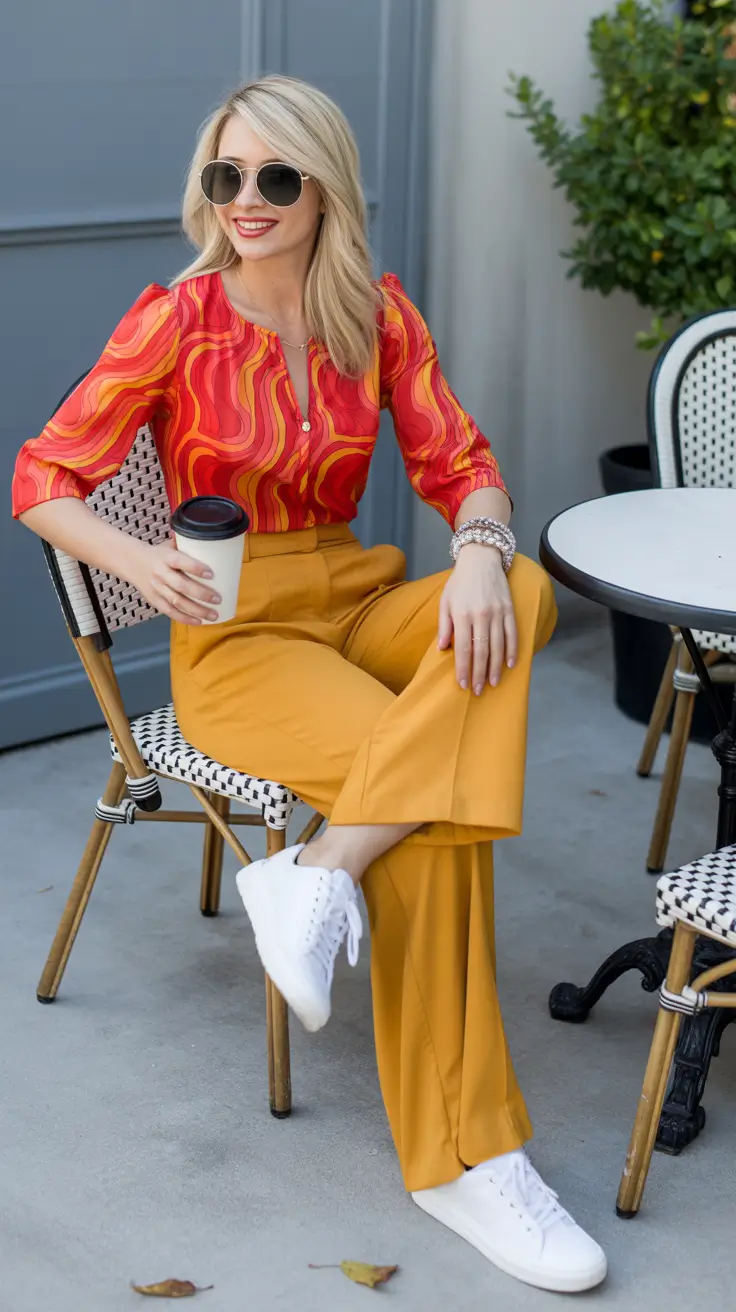 casual spring outfits Retro Waves Meet Modern Comfy Tailoring