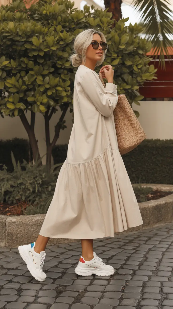 casual spring outfits Minimal Beige Dress Energy for Cute Everyday Comfort
