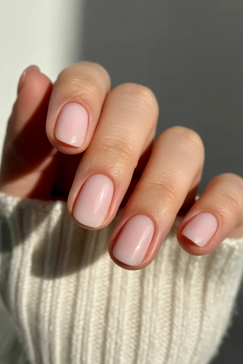 23 elegant colorful spring nails 2026 Clean Milky Short Nails for Everyday Minimal Beauty