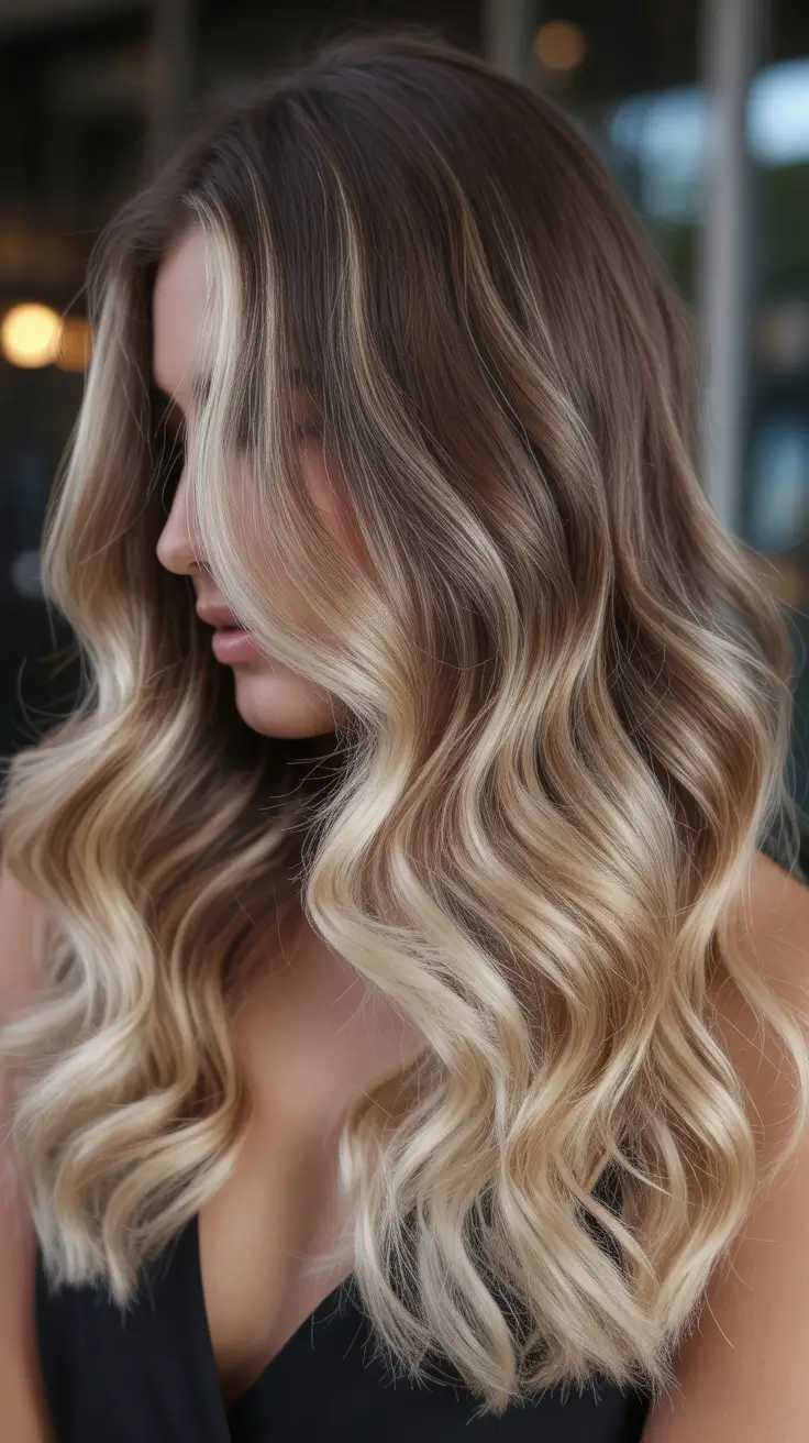 spring balayage hair color Soft Champagne Blonde Balayage With Light Movement