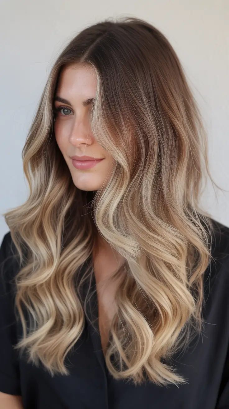 spring balayage hair color Sunlit Neutral Balayage For Everyday Sophistication