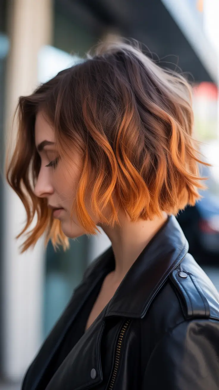 spring balayage hair color Fiery Copper Lob That Feels Effortlessly Cool