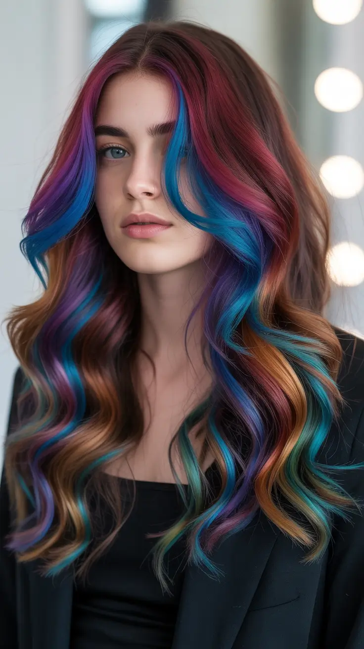 spring balayage hair color Multi-Dimensional Rainbow Balayage For Creative Spring Confidence