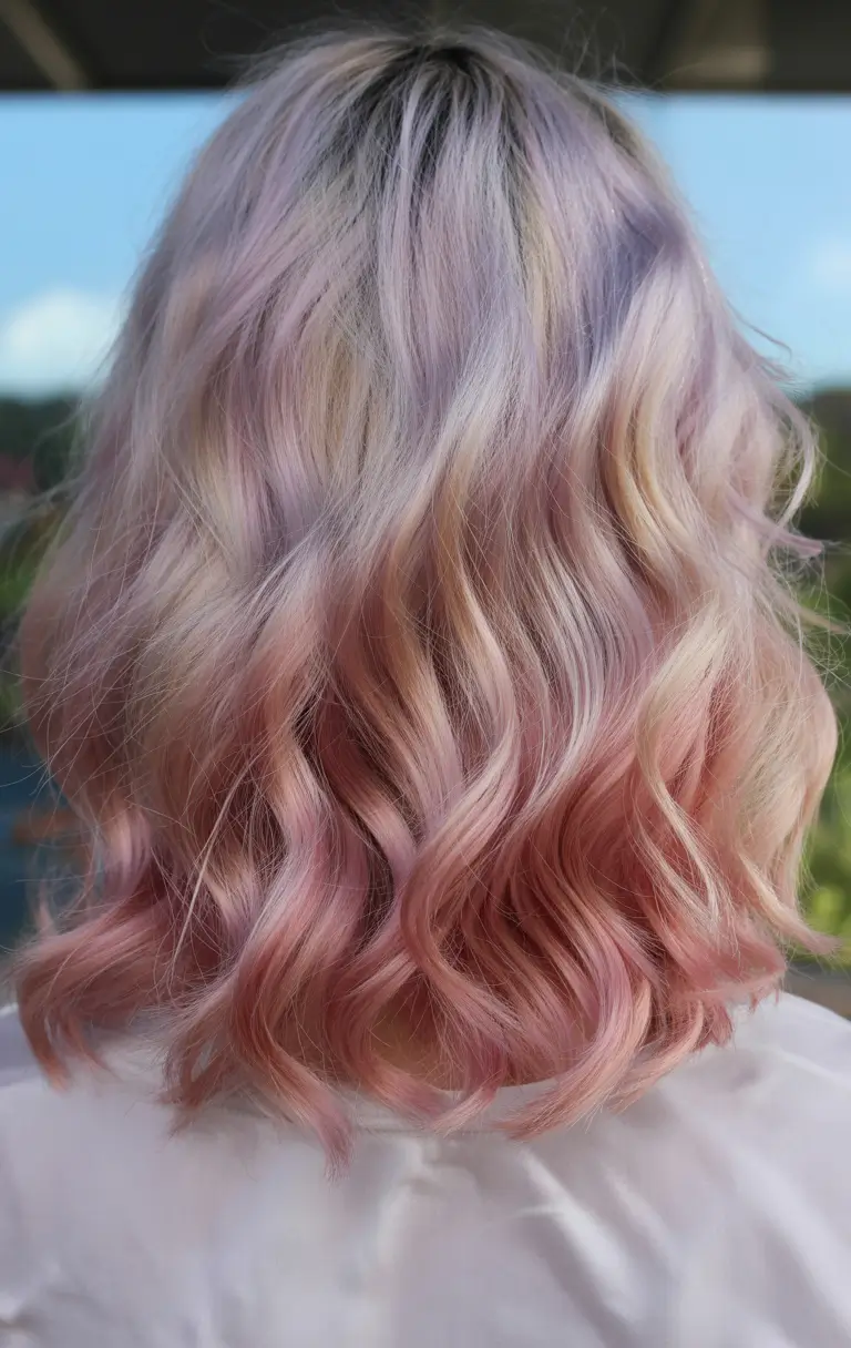 spring blonde hair color Rose Quartz Blonde Waves with Soft Romantic Flow