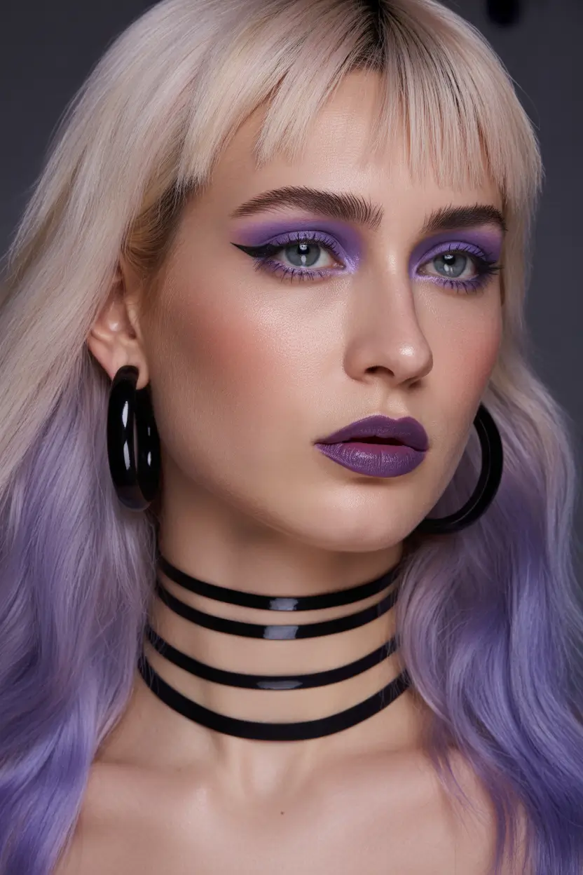 spring blonde hair color Platinum Blonde with Lavender Gradient Ends