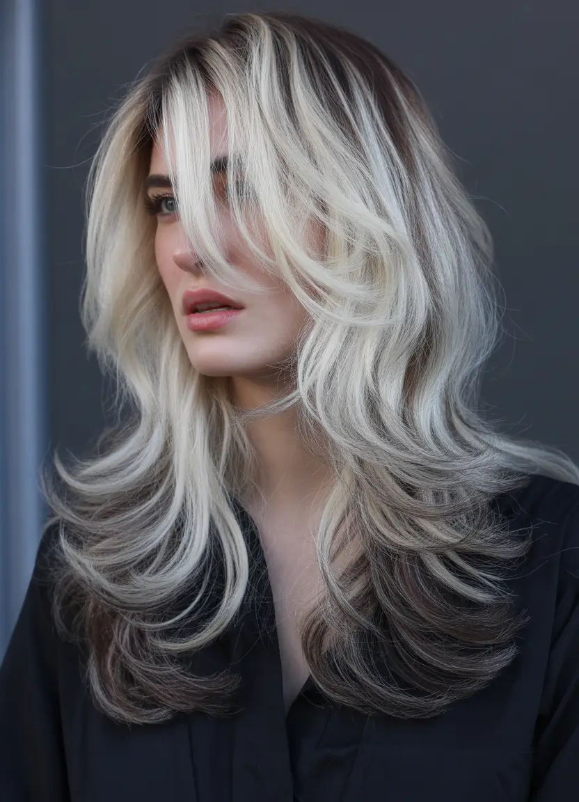 spring blonde hair color Long Feathered Blonde Layers with Luminous Dimension
