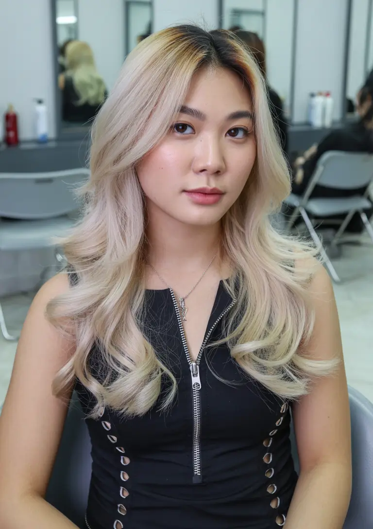 spring blonde hair color Neutral Beige Blonde Layers with Soft Volume