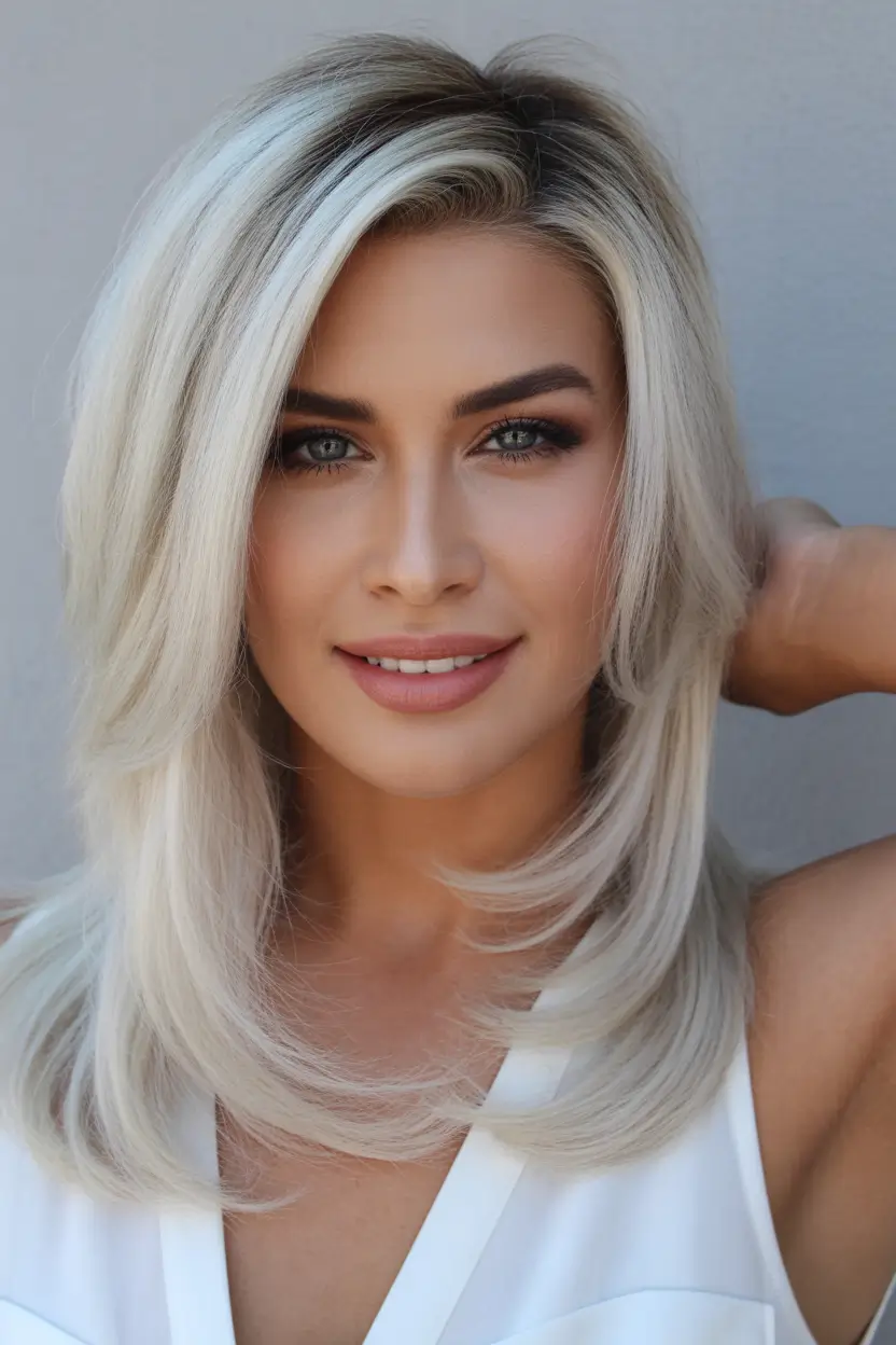 spring haircuts 2026 Silky Layered Blonde With Soft Face Framing