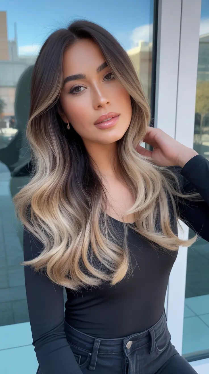spring haircuts 2026 Soft Contrast Balayage With Seamless Flow