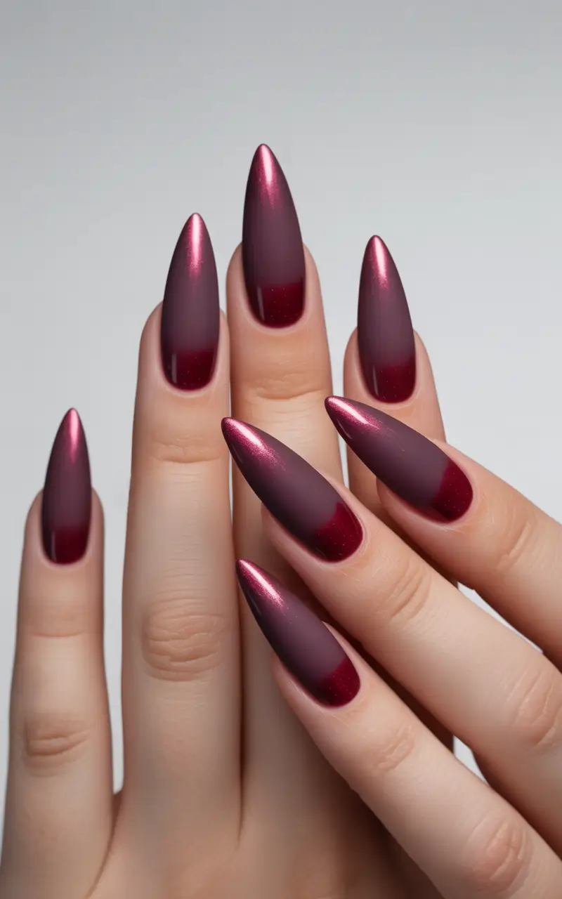 spring nail inspo Merlot Chrome Almond Nails That Feel Like Spring Nights