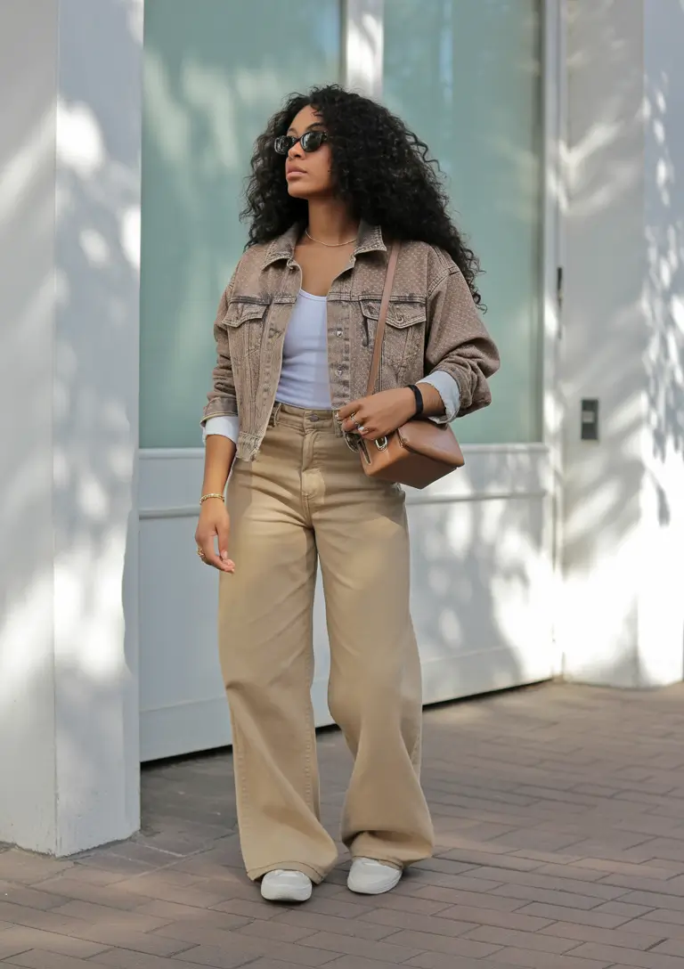 spring outfits black women Neutral Denim Layers for a Casual Spring Day That Still Looks Styled