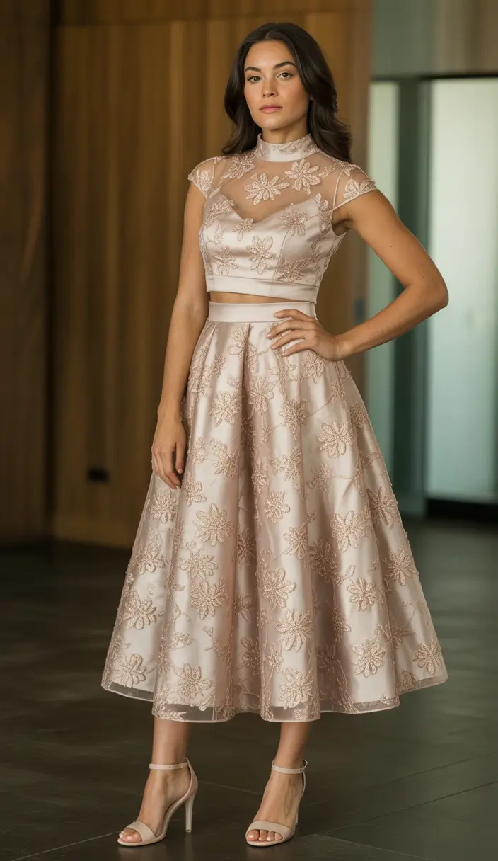 spring wedding guest outfit The Blush Two-Piece Set That Feels Flirty, Elegant, and Very 2026