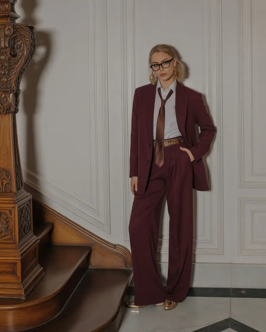 spring work outfits Burgundy Authority with a Smart Twist