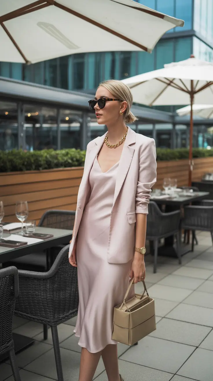 spring work outfits Blush Elegance for Transitional Workdays