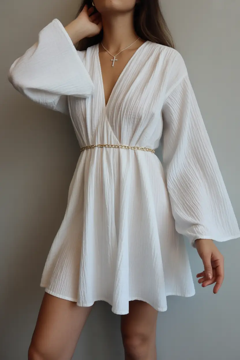 minimalist spring wardrobe The Soft White Mini Dress for Effortless Spring Femininity