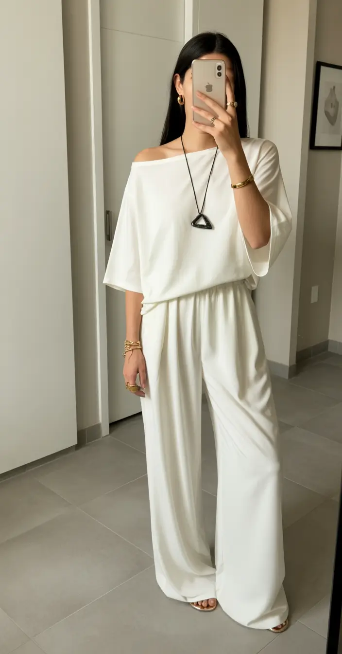 minimalist spring wardrobe The Minimalist All-White Lounge Set for Modern Ease