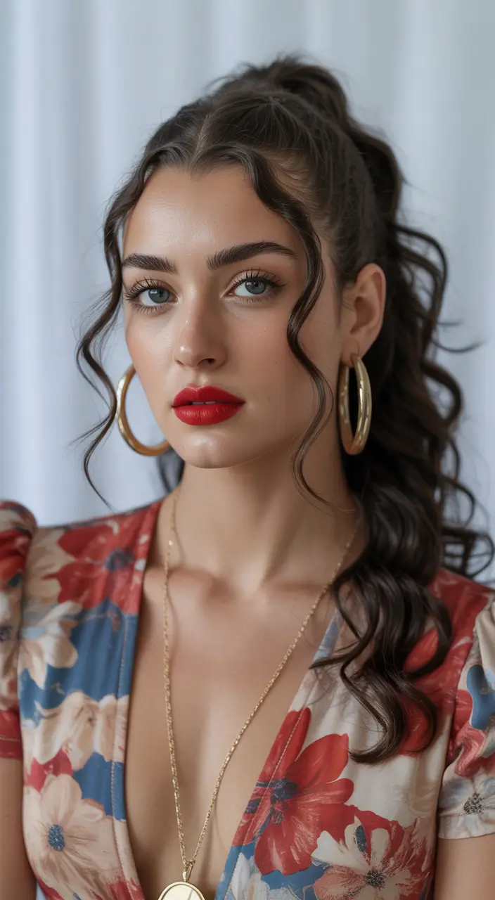 spring hairstyles Flirty High Ponytail with Soft Face-Framing Waves