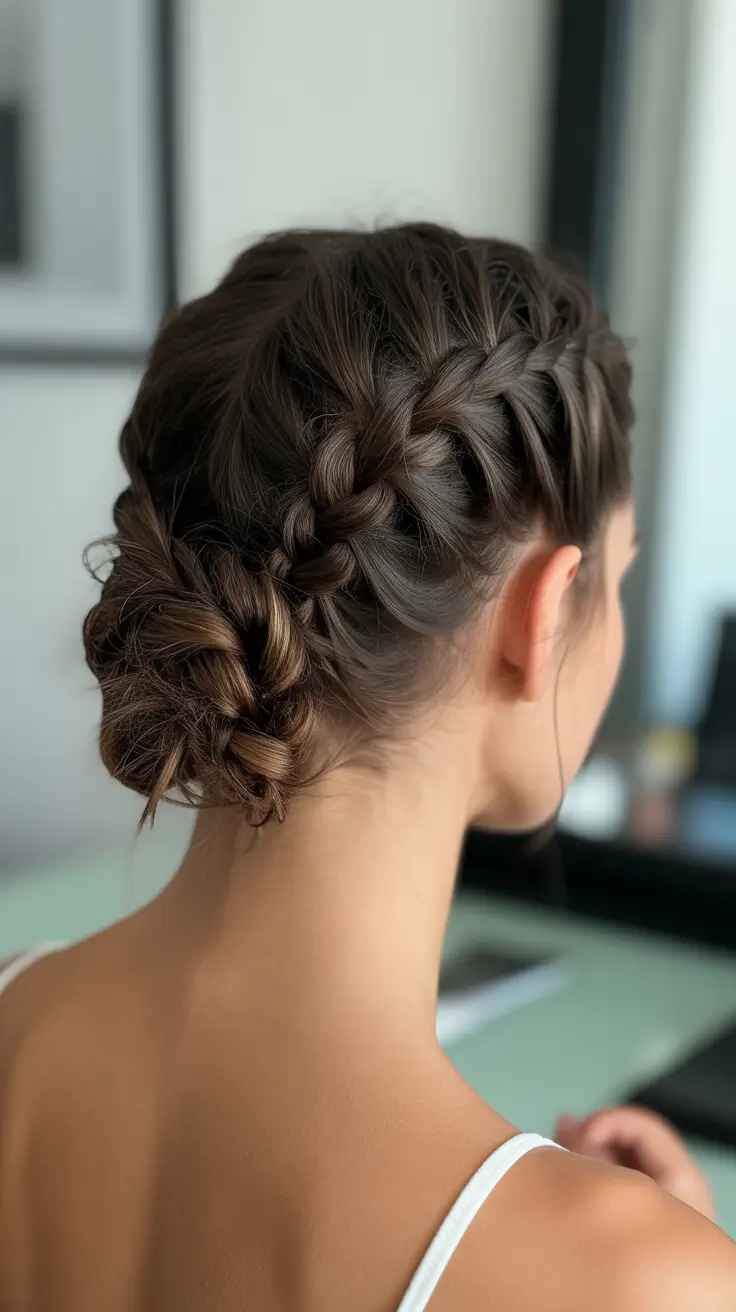 spring hairstyles Elegant Braided Low Bun for Everyday Sophistication