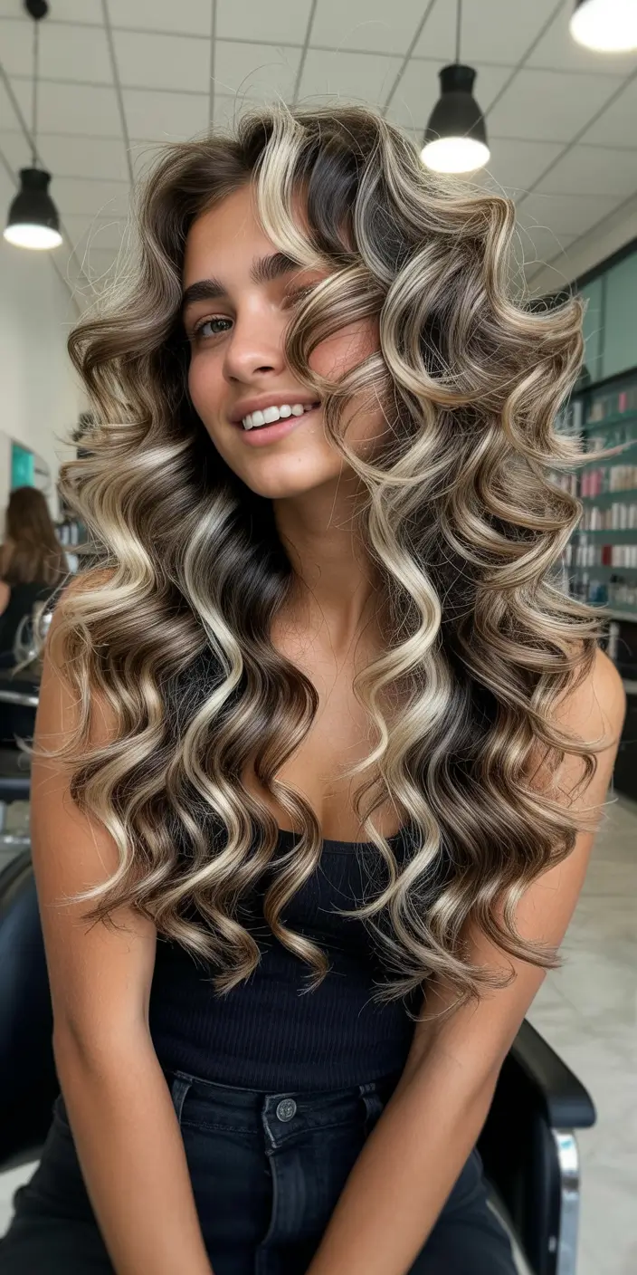 spring hairstyles Soft Layered Waves with Bright Face-Framing Color