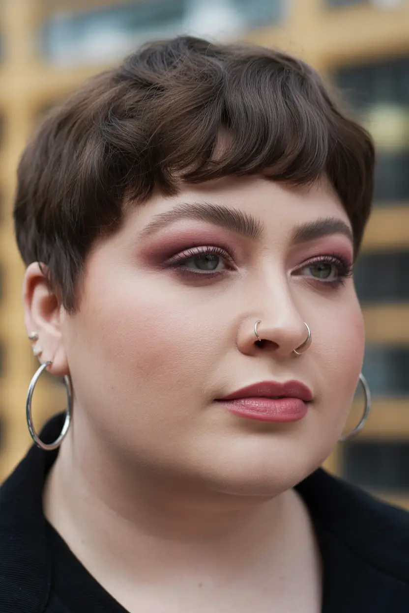 Spring Haircuts for Plus Size Women Soft Micro Pixie With Effortless Spring Texture