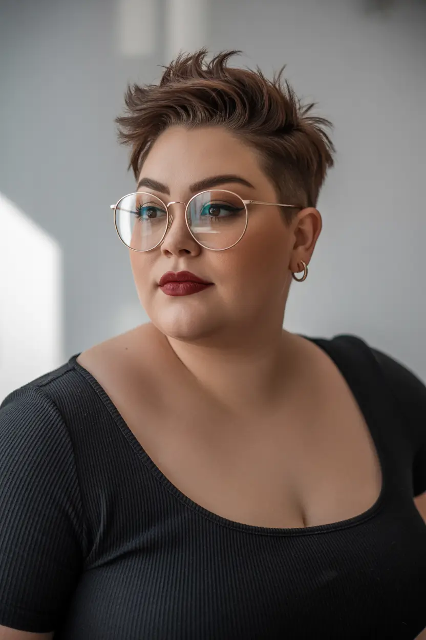 Spring Haircuts for Plus Size Women Textured Modern Pixie With Lifted Crown Energy